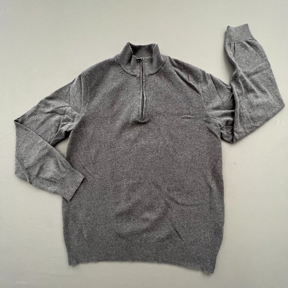 Michael Kors Other - Michael Kors Men 1/4 Zip Sweater Size LARGE Mock Neck Wool Blend Long Sleeves